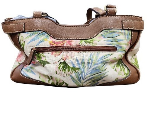 Caribbean Joe Let Go Charm Handbag Canvas Front Buckle Design Tropical Print - Picture 6 of 13