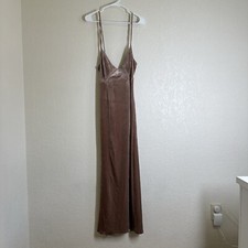 Lush Womens Nude Suede Dress Sleeveless V-Neck Size Medium
