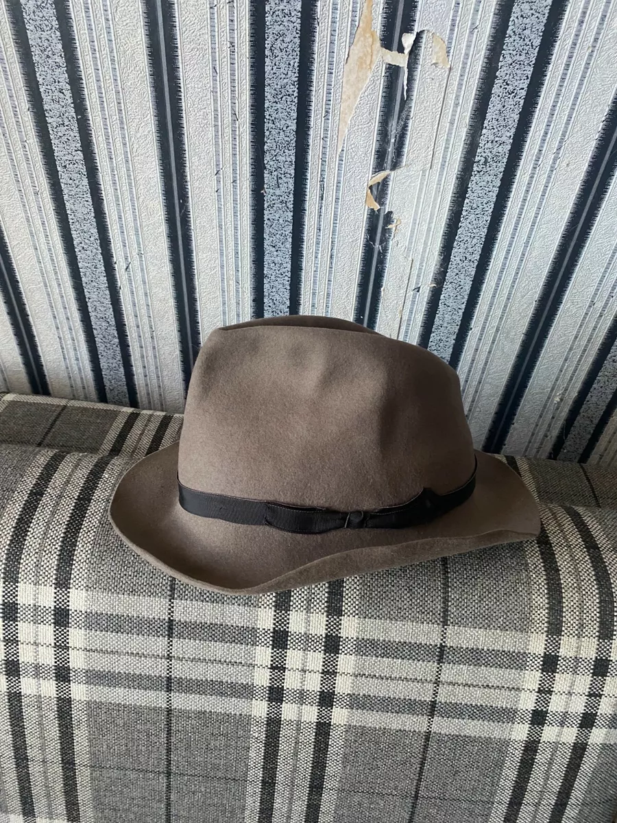 VINTAGE lock & co hatters london BROWN FEDORA BOWLER HAT ST JAMES SIZE 58