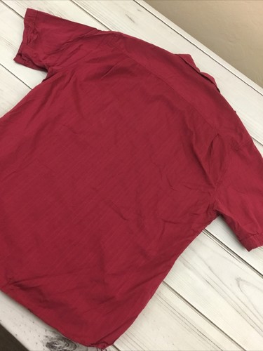 Reyn Spooner Button Up Tiki Shirt Cotton Tencel Hawaiian Tropical Striped Red Lg - Picture 11 of 12