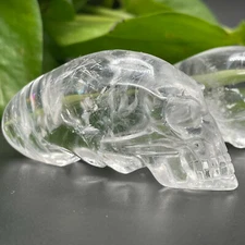 2'‘+ Natural clear quartz aliens skull hand carved crystal reiki healing 1PCS-GL