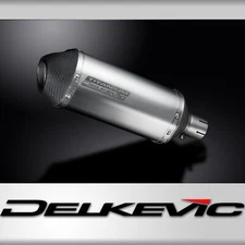 Delkevic Slip On 10" X-Oval Titanium Motorcycle Exhaust Muffler With Strap