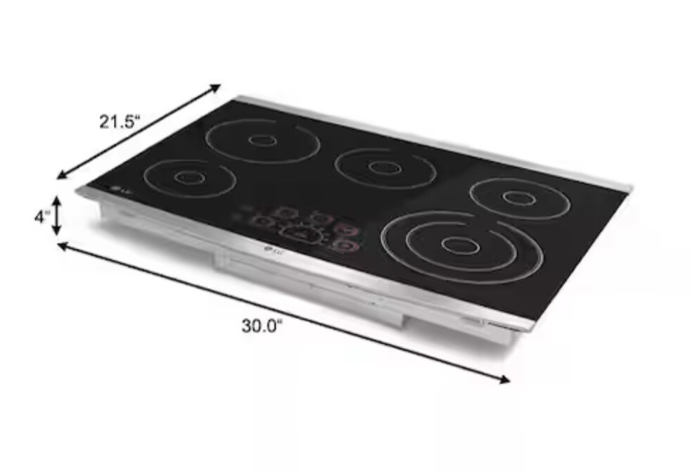 LG LCE3010SB 30" Black 5 Element Smoothtop Electric Cooktop eBay