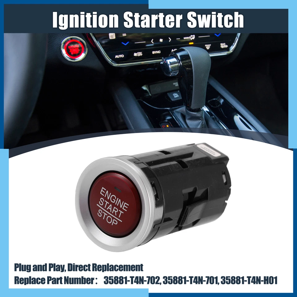 Paquete (1) Interruptor de arranque de encendido Botón de parada de arranque del motor para Honda HR-V 1,8 L Foto 2 de 4