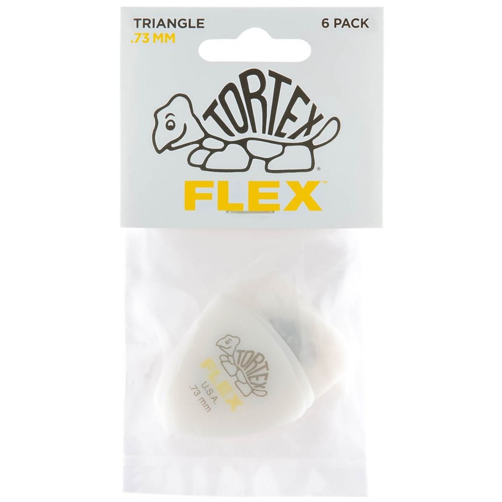 Dunlop 456P.73 Tortex Flex Triangle Guitar Picks, .73mm, 6-Pack