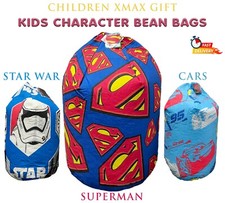 Boys Girls Toddler Bean Bags Superman Star war Cars Kids Filled Beanbag Seat 