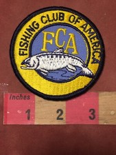 Vtg FCA FISHING CLUB OF AMERICA Advertising Patch - Angler / Fish 00M6