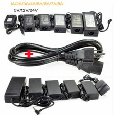 Power Supply Adapter Transformer LED Strip 1A 3A 5A 8A DC 5V 12V 24V AC110 220V