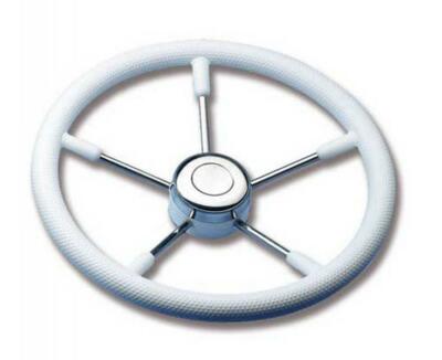 VOLANTE RUOTA TIMONE 5 Razze Inox E Poliuretano 280 Mm - Per Barca
