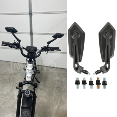 Pair 8mm 10mm Universal Motorcycle Mirror Scooter E-Bike Rearview Side Mirror
