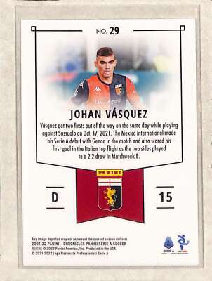2021-22 Panini Chronicles Serie A #29 Johan Vasquez EX | eBay