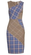 NWT ANTHROPOLOGIE TRACY REESE PATCHWORK SHIFT DRESS 10 $298 PLAID SLEEVELESS