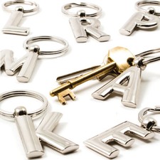 ALPHABET METAL KEYRING Initial Letter Name Chain Charm Birthday Christmas Gift