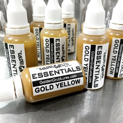 NEW 1 OZ GOLD YELLOW Essentials Color Fishing Soft Plastic Lure Making plastisol colorant by Golden Grub