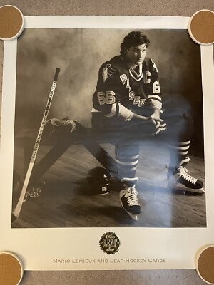RARE Mario Lemieux Leaf Set Cards Poster 24X28 Pittsburgh Penguins - Good  Cond! | eBay