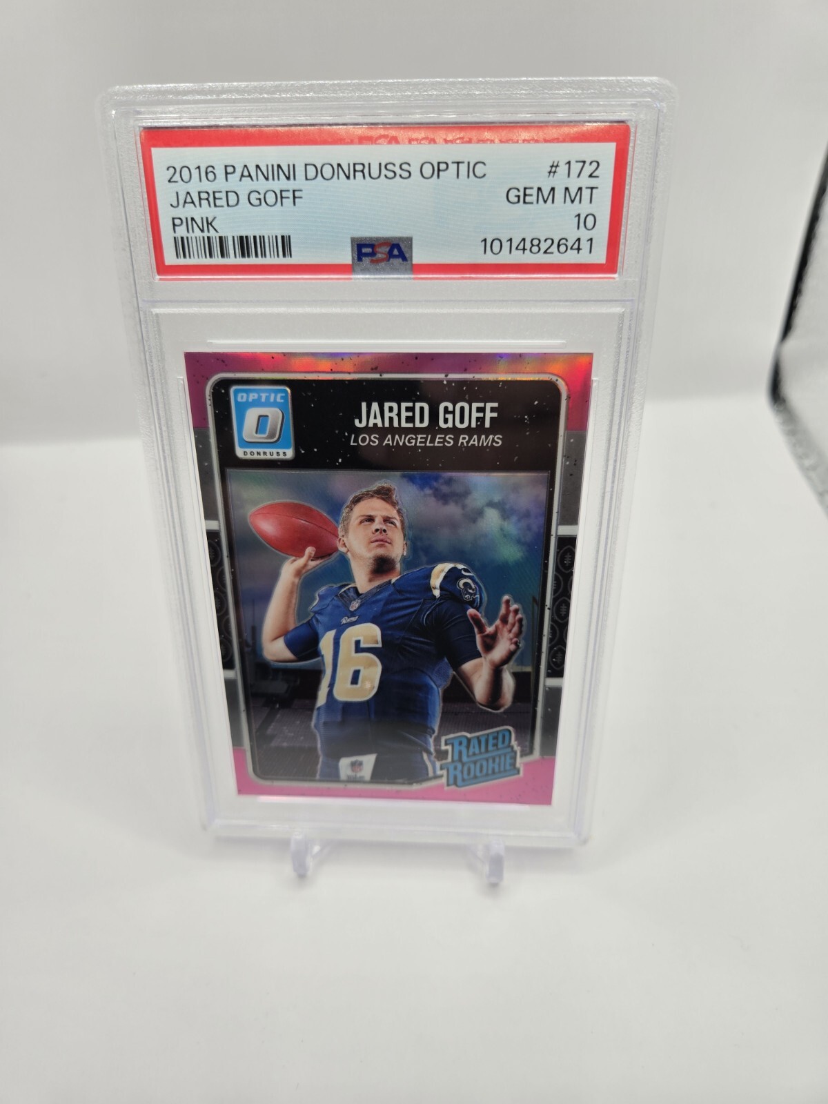 2016 Panini Donruss Optic Jared Goff RC Pink Prizm 172 PSA 10 Rated Rookie