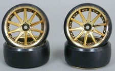 Fly Wheels 110 Large 2.2 Drift Wheels 20 65x28mm Gold Chrome Lip Gold Chrome