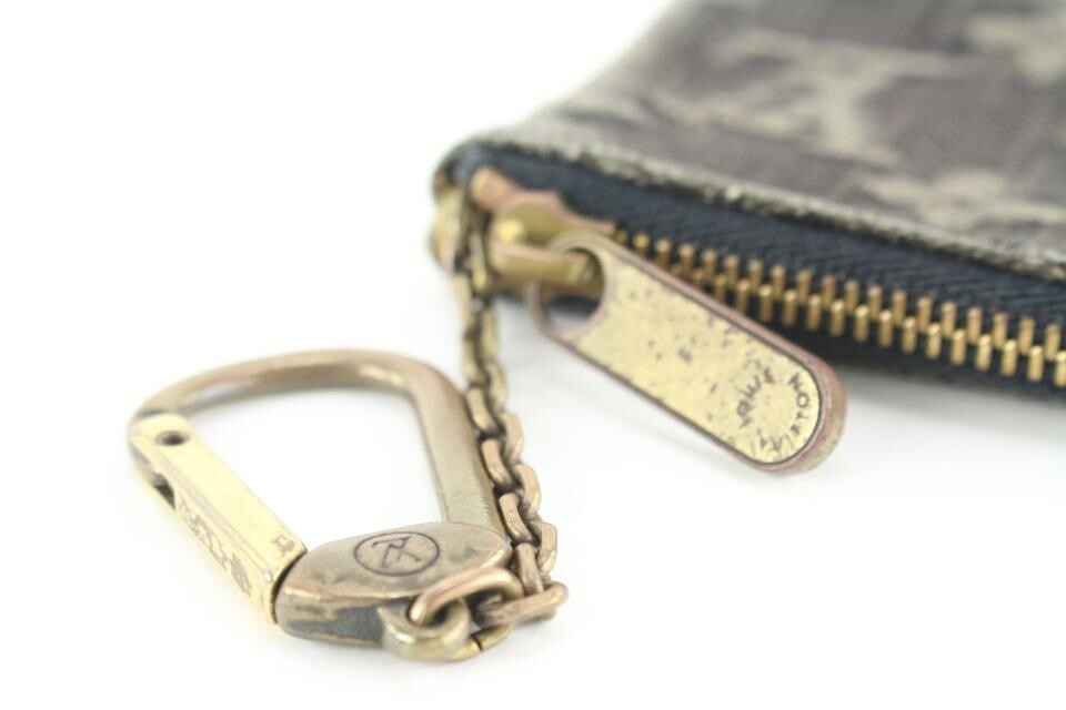 Louis Vuitton Black Monogram Denim Pochette Cles Key Pouch Louis Vuitton Black Monogram Denim Pochette Cles Key Pouch