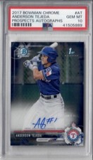 PSA 10 - 2017 Bowman Chrome Prospect Anderson Tejeda #CPA-AT Autograph 