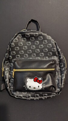 Hello Kitty Mini Backpack - All Over Black And White - 10" Tall | eBay Hello Kitty Mini Backpack - All Over Black And White - 10" Tall | eBay