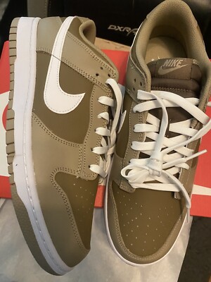 Nike dunk Low Khaki White Brown Grey 44,5 US10,5 Braun Weiß