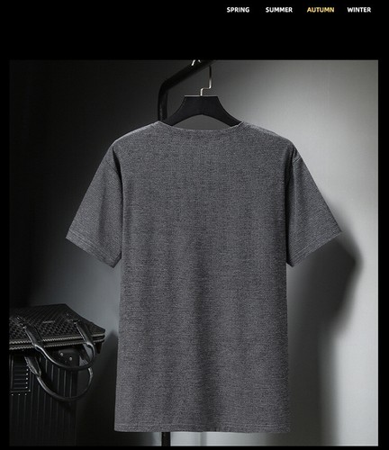 Neu Sommer Herren große Größe lose und lässig kurzärmelige T-Shirt-Tops mit V-Ausschnitt - Bild 8 von 15