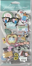 NEW! Jolee's Boutique 3-D stickers SCHOOL WORDS Theme 82220 Fast FREE Ship! WOW!