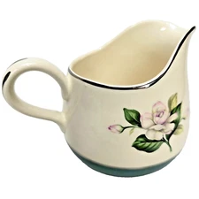 Homer Laughlin Cavalier Jaderose Creamer CV22 4" Bone China Green Eggshell White