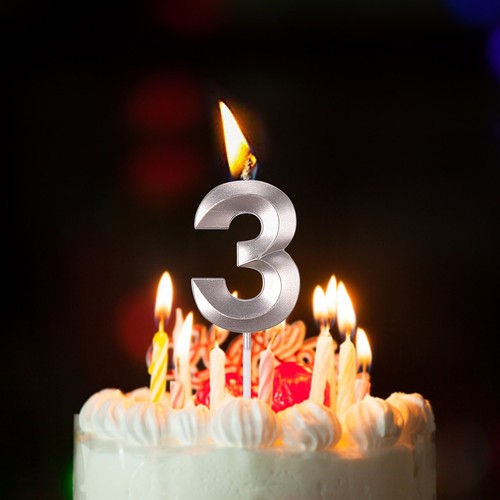 Geburtstagskerzen verlängert große Zahlenkerze bunt 3D Design Cake Topper 0-9 - Bild 82 von 159
