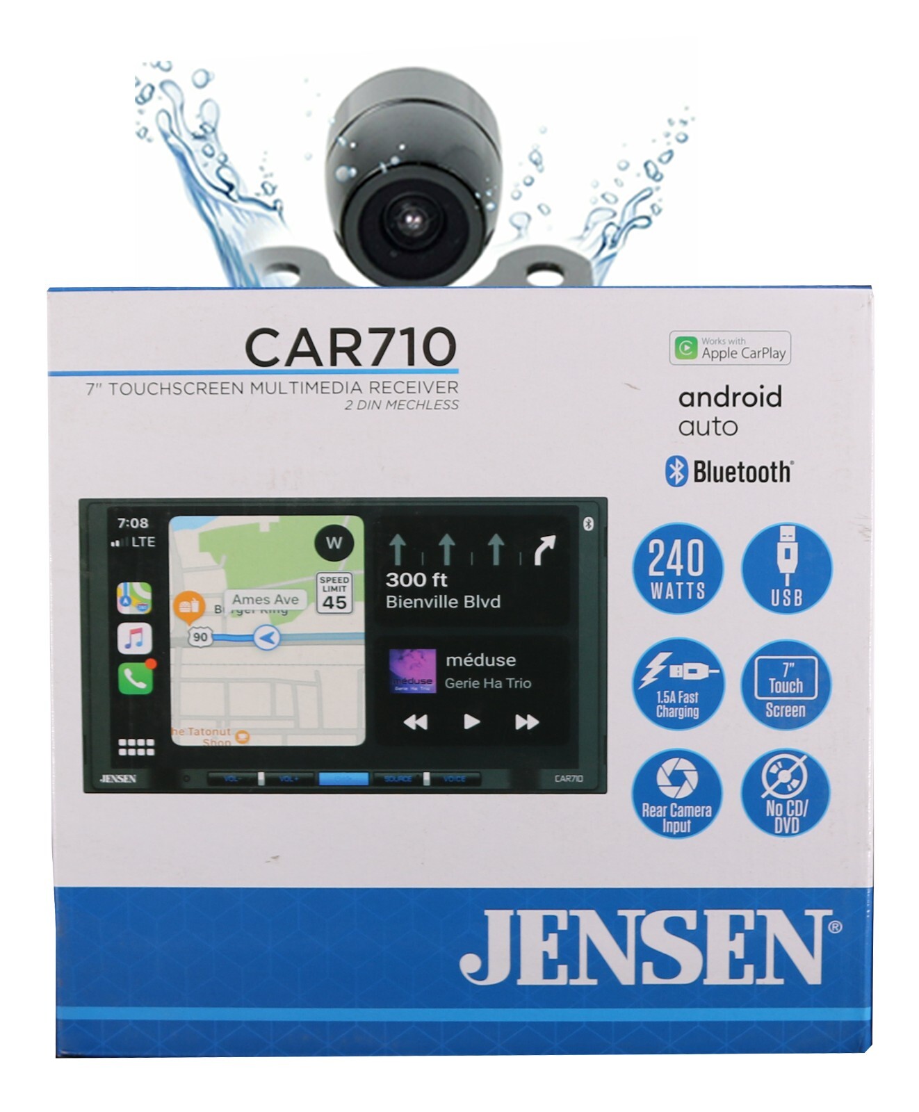 XV-20C Rear Camera + Jensen CAR710 7" Multimedia Receiver w/