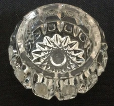 Round Clear Glass Patterned Open Salt Cellar - 1 11/16" diameter