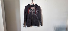 CABELA'S Size S Full-Zip Heavyweight Gray Hooded Sweatshirt With Logo