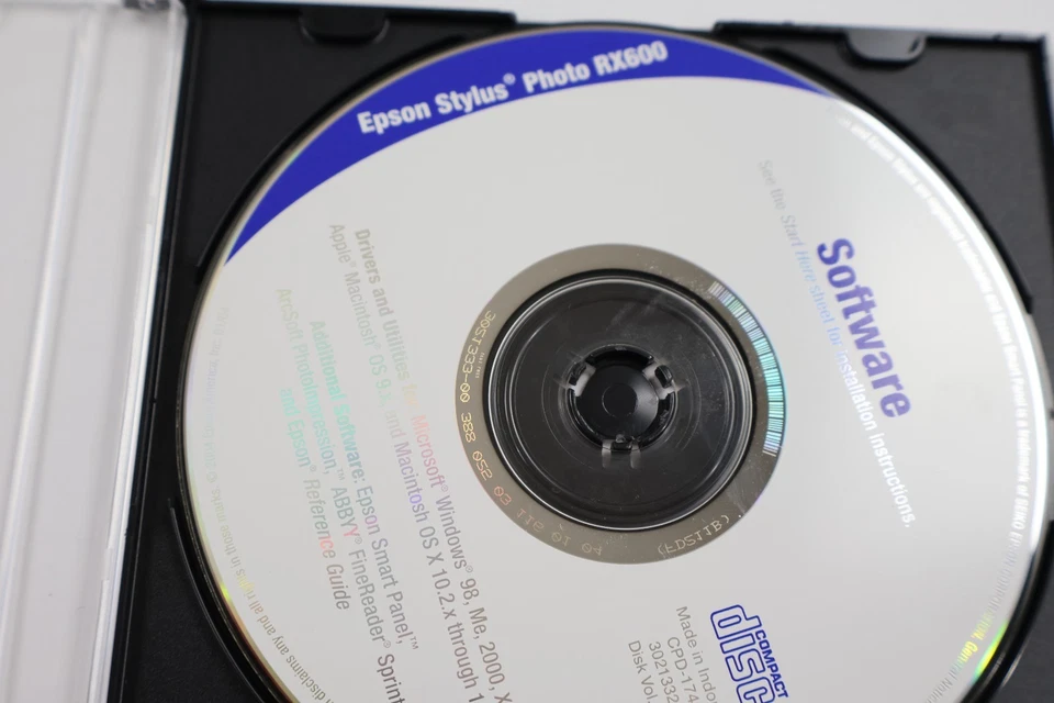 Epson Stylus Photo RX600 Series Printer Software & Drivers Windows / Mac OS CD - Image 2 of 3