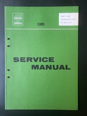 Volvo PV544 P210 Duett Propeller Shaft Service Manual 1953 - 1966 1967 1968 1969
