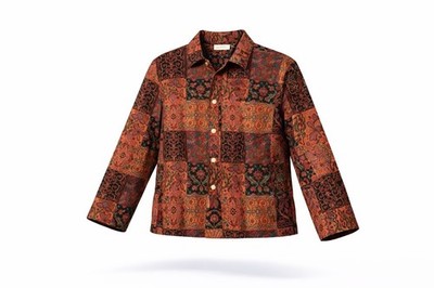 Vtg 90s Stonebridge Signature Tapestry Jacket Women s Large Boho Patchwork Butto