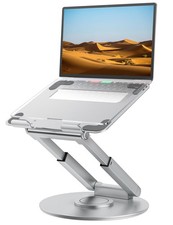 Telescopic Laptop Stand for Desk with 360 Swivel Base, Sit to Stand, Height ...