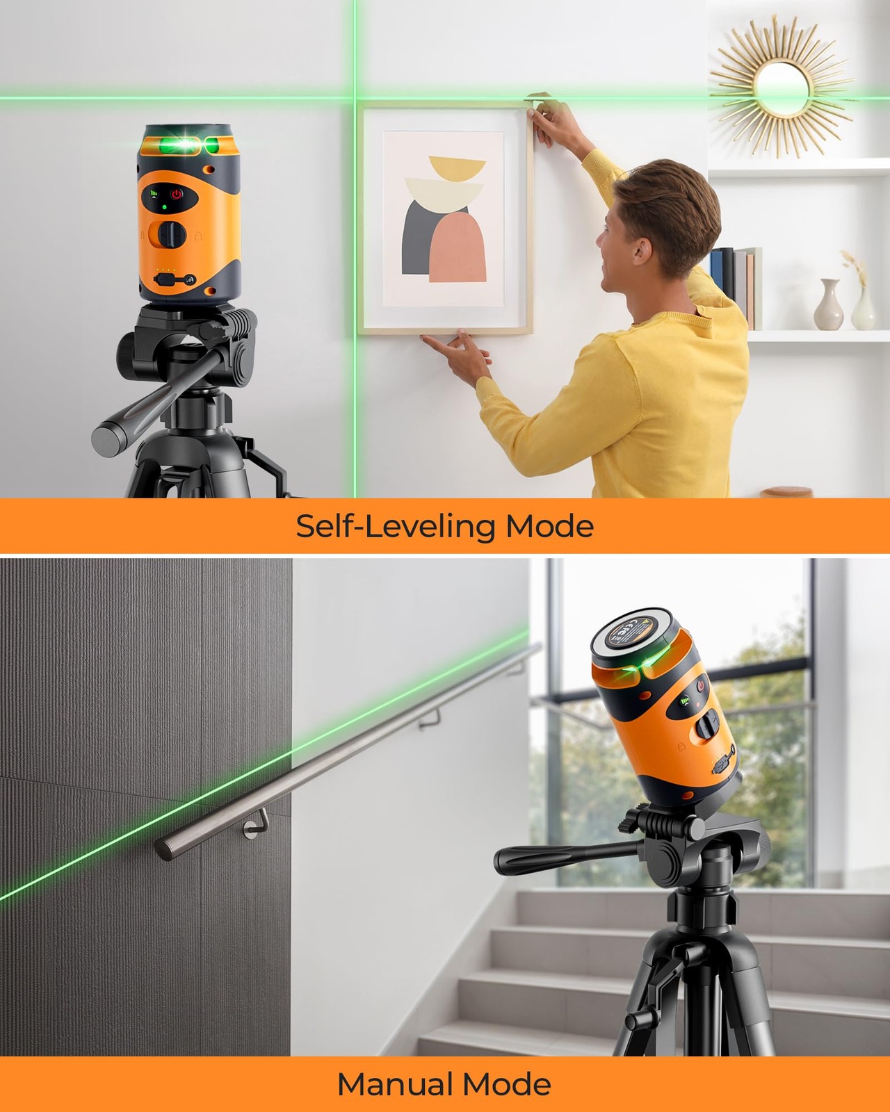 360° Laser Level with Tripod, Green Leveling Cross Line Laser, 100Ft Laser To...