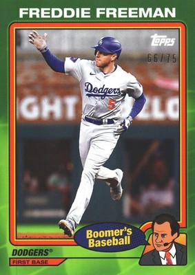 2024 Topps x Chris Berman Boomer's Green /75 Freddie Freeman #77 Los Angeles Dod