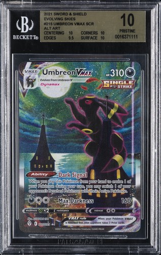 2021 EVOLVING SKIES ALTERNATE ART #215 UMBREON VMAX BGS 10