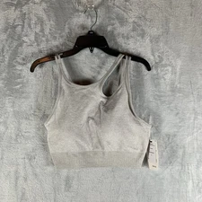 Cotton On Body Women's Sports Bra Seamless Double Strap Tank Gray L