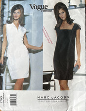 1996 Vogue 1793 Marc Jacobs Designer DRESS sewing pattern UNCUT sz 8-10-12