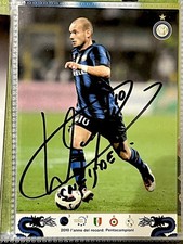 Wesley SNEIJDER Inter Milan autografo originale firmato tessera club auto 10x15 cm