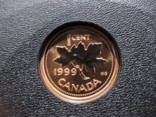 1999 UNC Specimen Canadian Penny One Cent - 1 cent coin - Oxidization