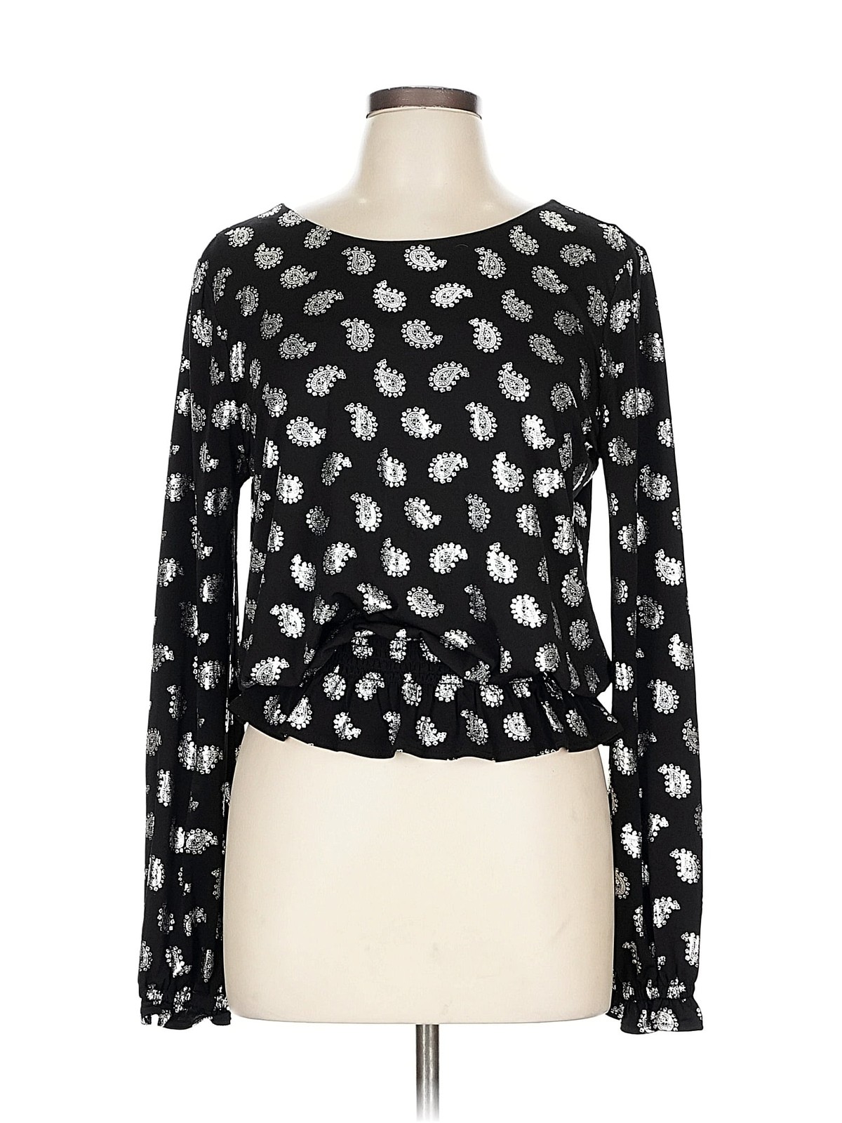 MICHAEL Michael Kors Women Black Long Sleeve Top L