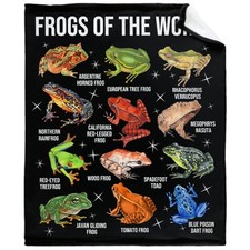 Frog Blanket Gifts for Men Women Kids - World Frogs Throw for Frog Lovers - S...