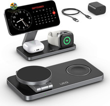 Foldable 3 in 1 Wireless Charging Station for Apple Magsafe Charger Stand,Fast M