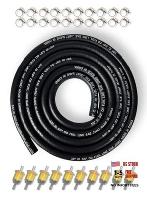 3/8 Fuel Hose Line NBR Braided SAE J30R7 Rubber Tubing 26 Feet