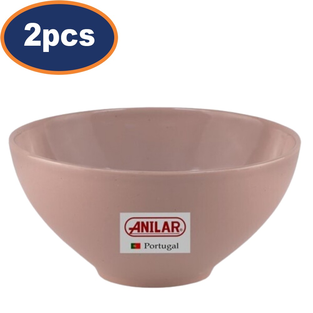 Bowl Stoneware Pink 14.5cm Soup Salad Cereal Microwave Dishwasher Safe 2Pcs