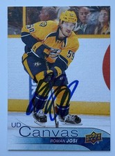ROMAN JOSI SIGNED UD CANVAS AUTOGRAPH NASHVILLE PREDATORS