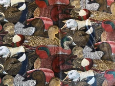 Jelly Bean Junction Adirondack Ducks Cotton Fabric 1 3/4 Yds